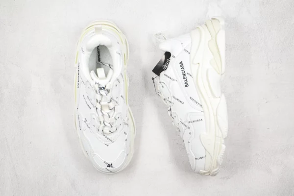 Balenciaga Triple S 'Allover Logo - White' - Image 7