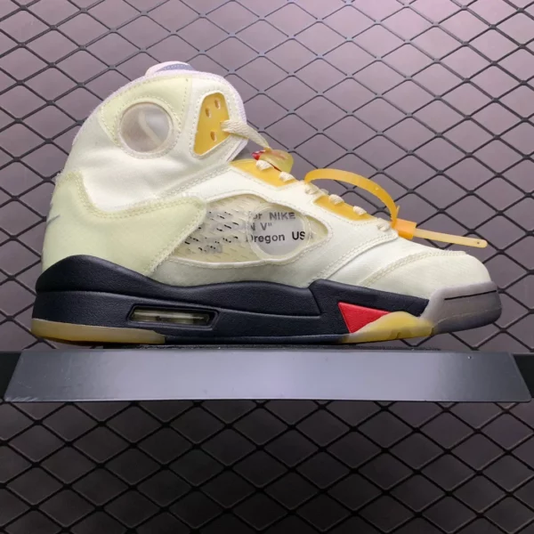 Off-White x Air Jordan 5 Retro 'Sail' - Image 4